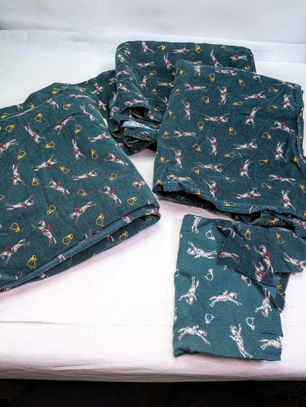 Vintage Bryn Connelly Equestrian Corduroy Jumper Dress Project Fabric Lot Hunt